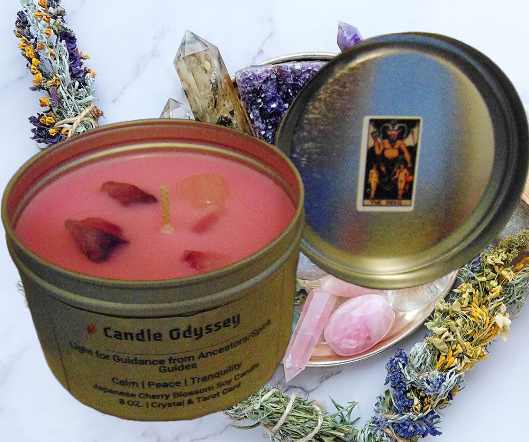 Japanese Cherry Blossom Tin Can Scented Soy Hand Poured Candle