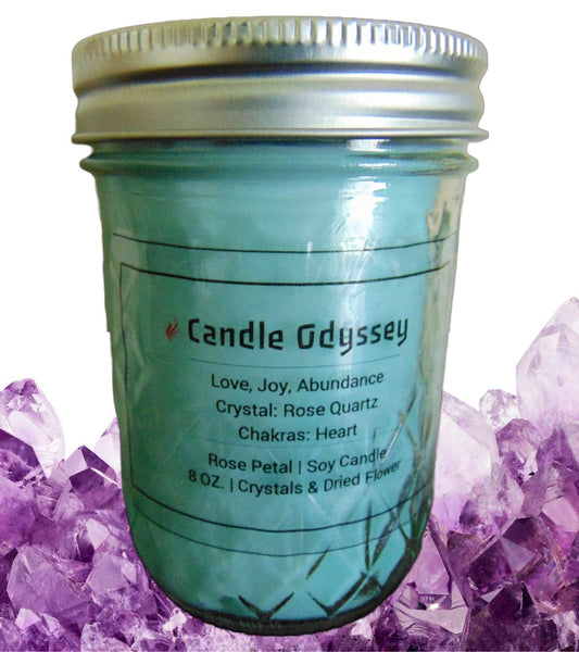 Rose Petal Scented Soy Hand Poured Candle